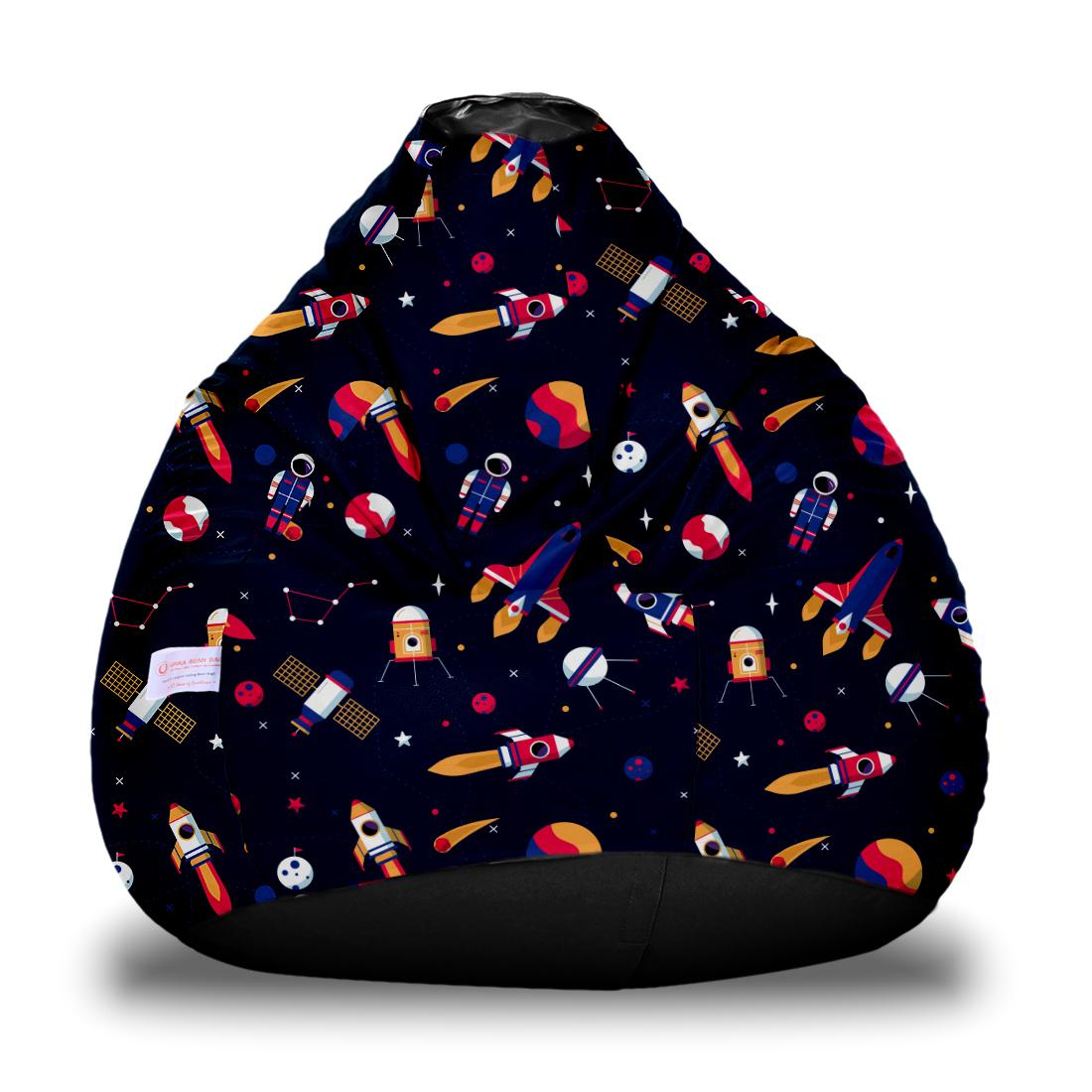 Orka Kids Digital Printed Filled Bean Bag With Beans (D16)